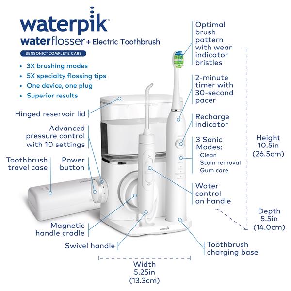 White Waterpik™ Sensonic™ Complete Care Combo - Image 2