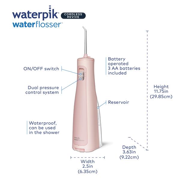 Pink Waterpik™ Cordless Revive Water Flosser - Image 2